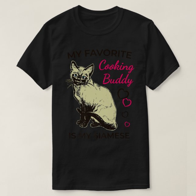 T-shirt Chat et Cuisine siamois (Design devant)