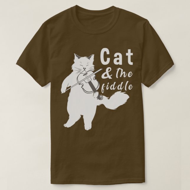 T-shirt Chat et le chat Fiddle jouant du violon (Design devant)
