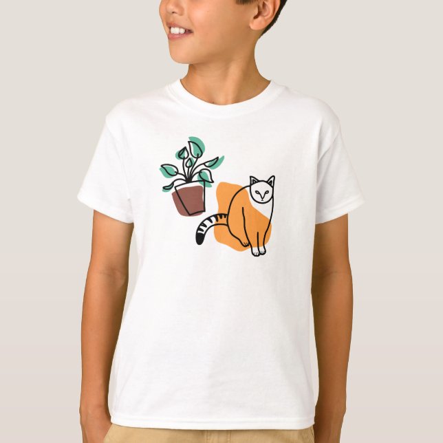 T-shirt Chat et le plante (Devant)