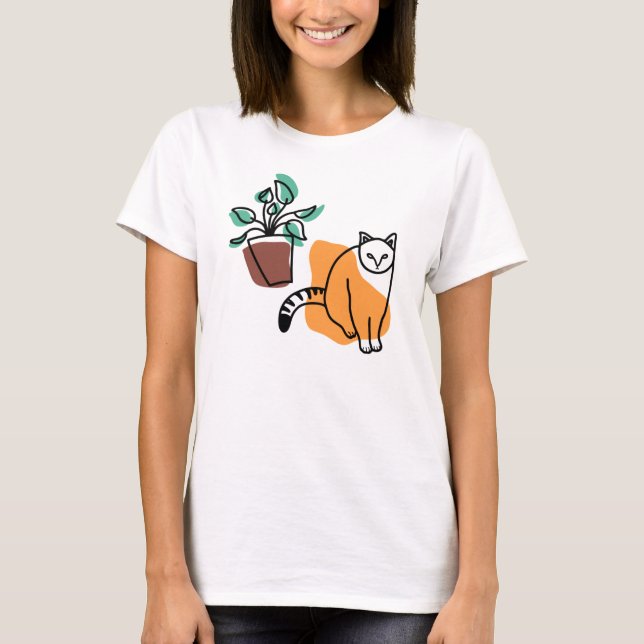 T-shirt Chat et le plante (Devant)
