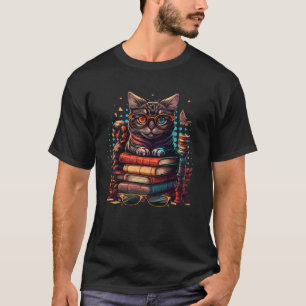 T-shirt Chat et Livre Bookworm Livres et fans de Chat 5