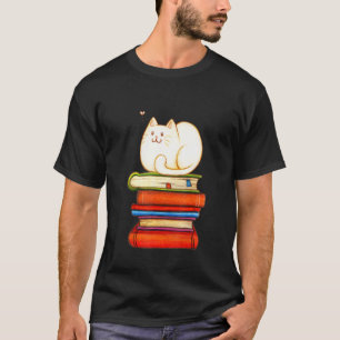 T-shirt Chat et Livre Vermisseau de livre Lecteur Chat amo