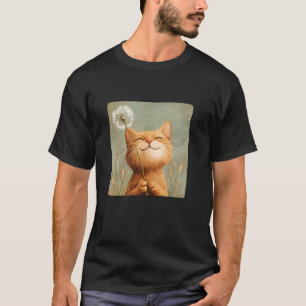 T-shirt Chat et Magie de Pissenlit pour un Touc Doux et Rê