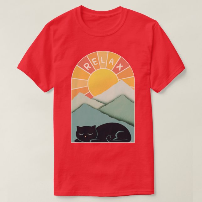 T-shirt Chat et Montagnes (Design devant)