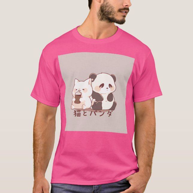 T-shirt Chat Et Panda (Devant)
