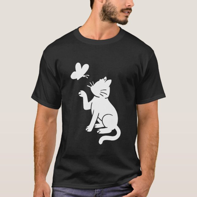 T-shirt Chat et Papillon (Devant)