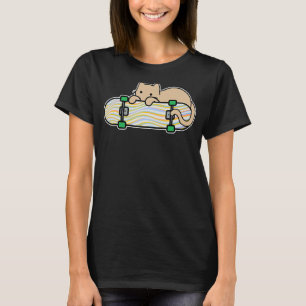 T-shirt Chat et planche à roulettes Skateboard Shat Chat C
