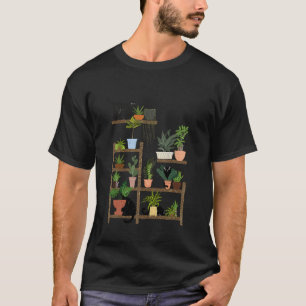 T-shirt Chat Et Plante Jardinier Jardinage Botanique Pour
