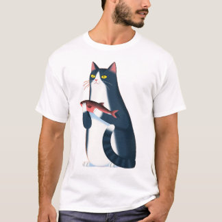 T-shirt chat et poisson