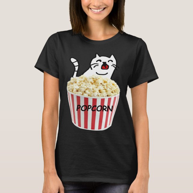 T-shirt Chat et Popcorn (Devant)