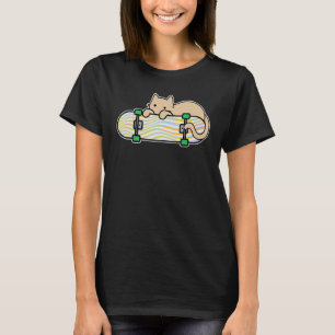 T-shirt Chat et skateboard skateboard chat timide couleur