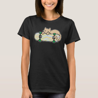T-shirt Chat et skateboard skateboard chat timide couleur