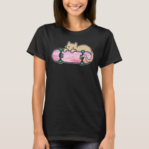 T-shirt Chat et skateboard skateboard chat timide faisant