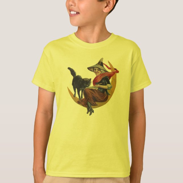 T-shirt Chat et sorcière (Devant)