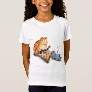 T-Shirt Chat et souris Jouer aux échecs Dessin drôle