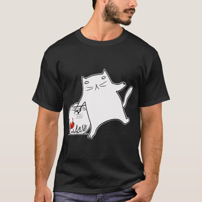 T-shirt Chat et un poisson (Devant)