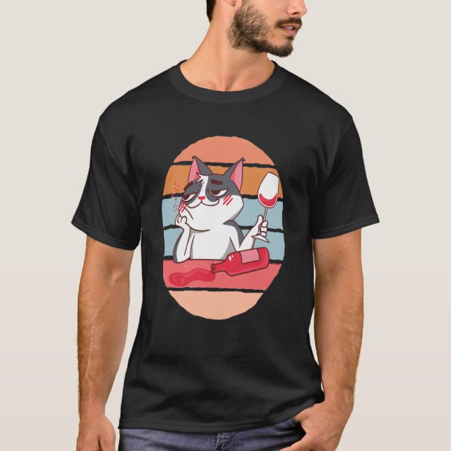 T-shirt Chat et Vin (Devant)