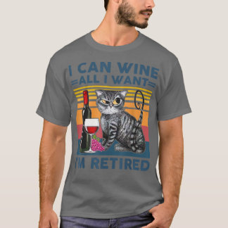 T-shirt Chat et vin Je peux vin tout ce que je veux