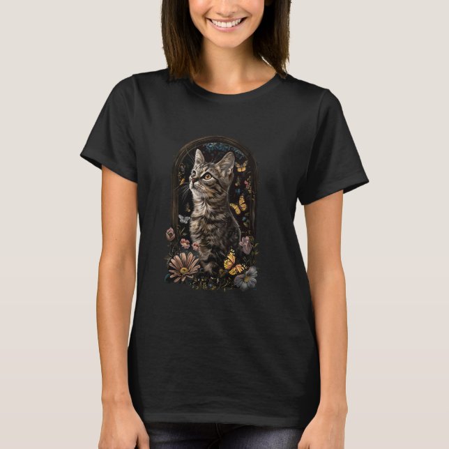 T-shirt Chat européen fleur (Devant)