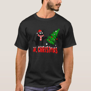 T-shirt Chat Ew Noël Chats Noirs Sarcastique Anti Chris