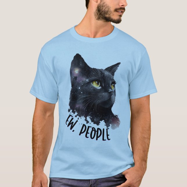 T-shirt Chat "Ew People", Cadeau Amoureux des chats sarcas (Devant)