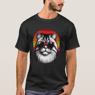 T-shirt Chat Exotic Shorthair Rétro Vintage Lunettes de So
