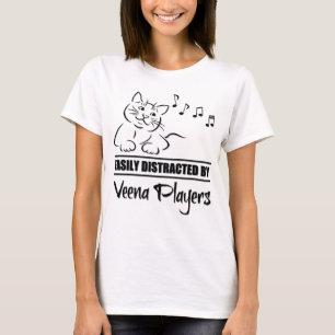 T-shirt Chat Facilement Distrait Par La Musique Des Joueur