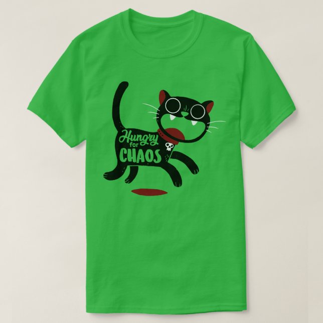 T-shirt Chat faim pour le chaos (Design devant)
