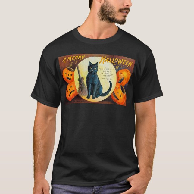 T-shirt Chat Falln Joyeux Halloween (Devant)
