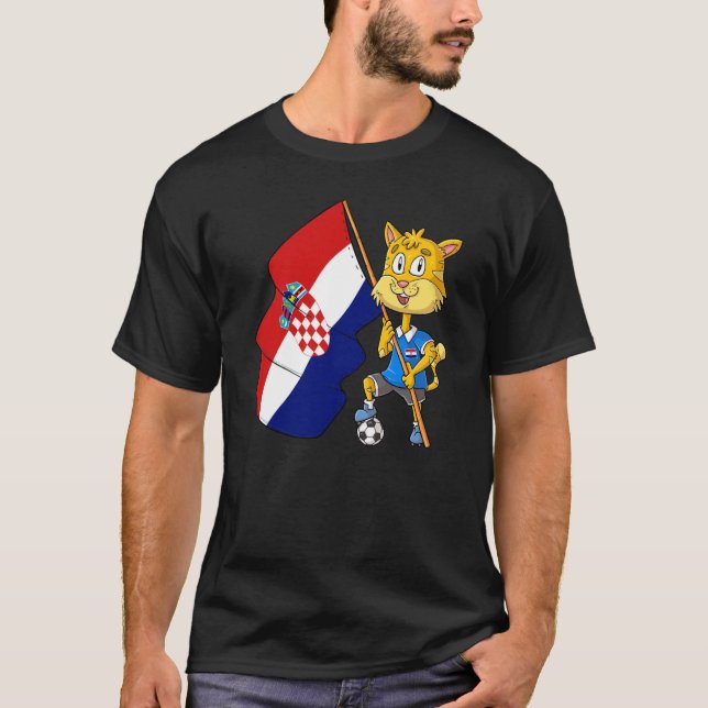 T-shirt chat fan croate (Devant)