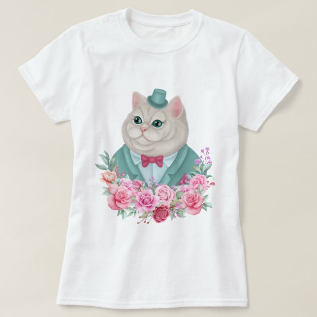 T-shirt chat fantaisie (Design devant)