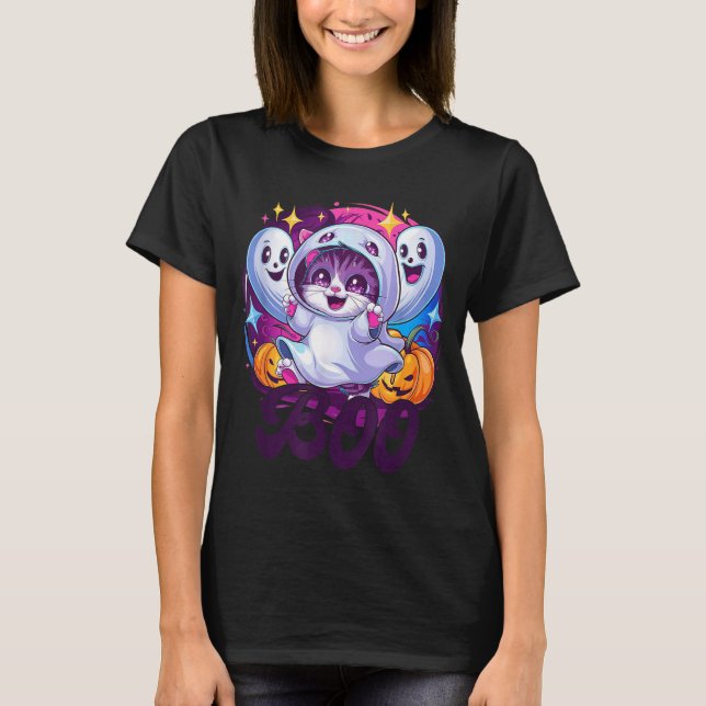 T-shirt Chat fantôme Boo  (Devant)