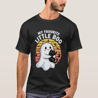 T-shirt Chat fantôme de Halloween Little Boo
