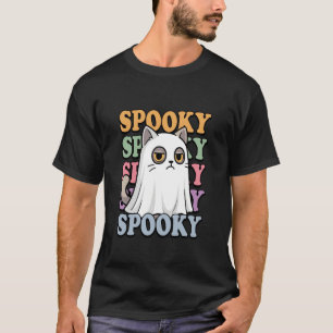 T-shirt Chat Fantôme Drôle de Costume d'Halloween ÉpoUVant