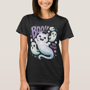 T-shirt Chat fantôme humoristique Boo Kitty Halloween