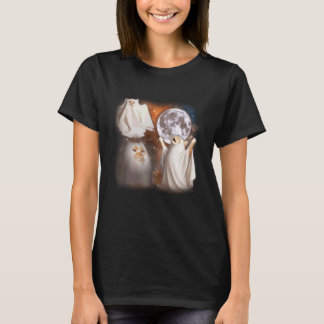 T-shirt Chat fantôme hurle à la lune Halloween drôle bizar