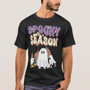 T-shirt Chat fantôme mignon de la saison effrayante