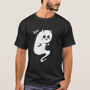 T-shirt Chat Fantôme mignon T Chemise BOO Kitty Chat Hallo