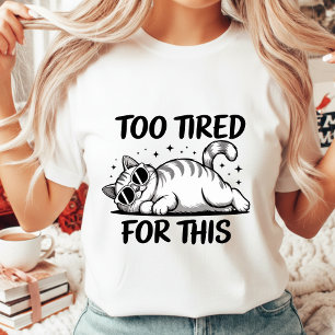 T-shirt Chat fatigué drôle avec des lunettes de soleil Fem