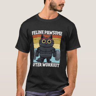T-shirt Chat Félin Génial Après Workout Drôle Femme Chat K