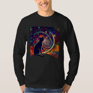 T-shirt Chat Feline Abstrait chat coloré