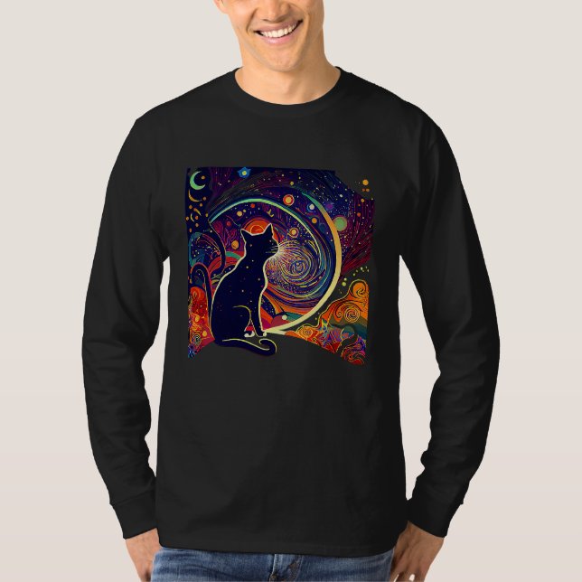 T-shirt Chat Feline Abstrait chat coloré (Devant)