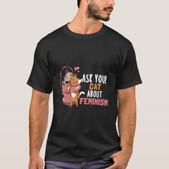 T-shirt Chat Féministe Égalité 'S Droits Féminisme (Devant)