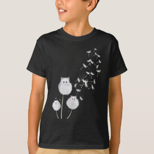 T-shirt Chat femme Dandelion Fleur Skt col V