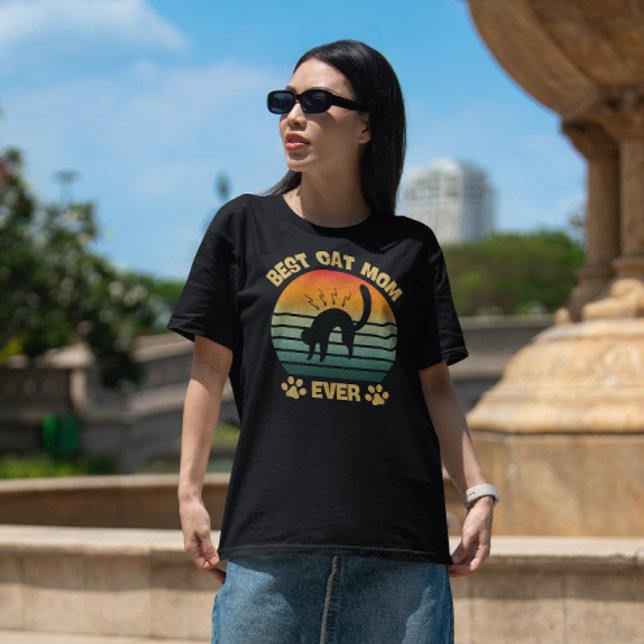 T-shirt chat femme Meilleure mère de chat drôle (Créateur téléchargé)