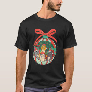 T-shirt Chat Fête Dans Décoration D'ornement De Noël Chat