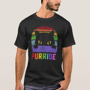 T-shirt Chat Fier Pride Gay LGBTQ Drapeau Arc-en-Ciel Rétr