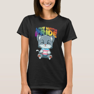T-shirt Chat fière transgenre Cœur transgenre mignon