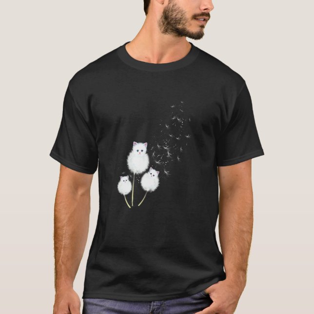T-shirt Chat Fleur de Pissenlit Sk (Devant)
