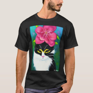 T-shirt Chat Fleur Fleur Naturelle Jardin Chat Amour Chat 
